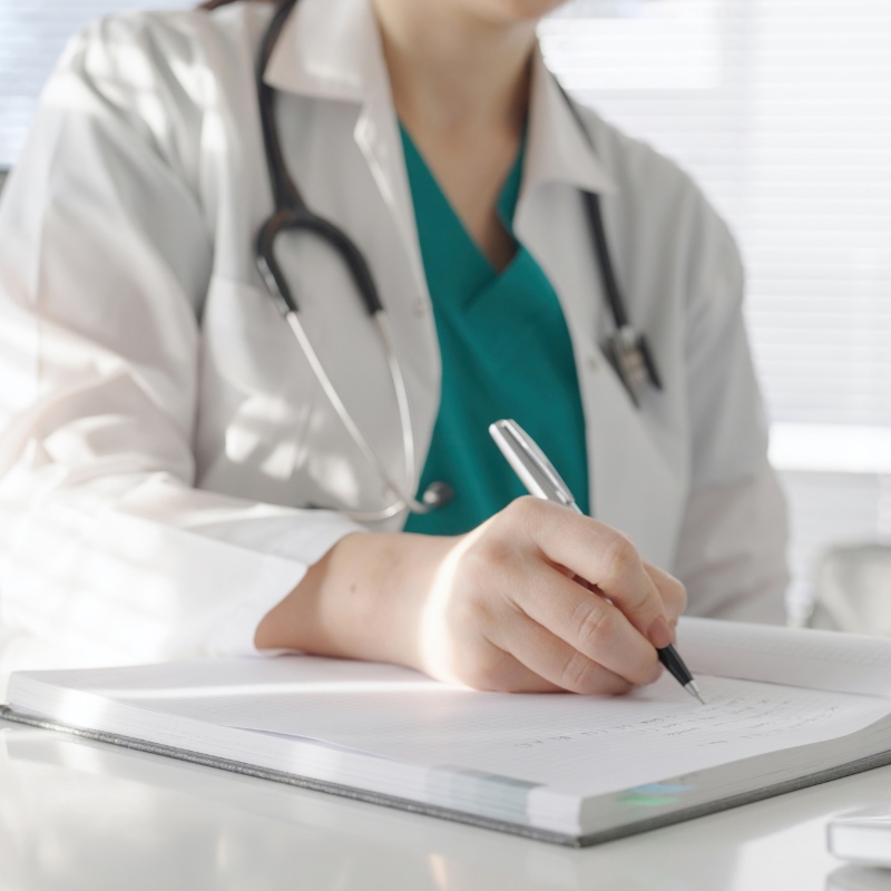 a provider writing something down