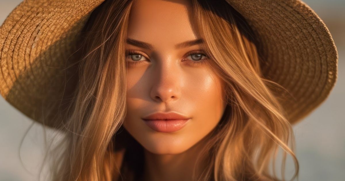 MedSpa Marketing State of the Union (2026) 3 Close-up portrait of a woman wearing a wide-brimmed hat in warm golden sunlight.